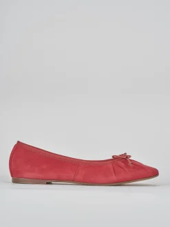 Ballerine tacco 1cm camoscio rosso