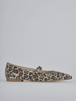 Ballerine tacco 1cm camoscio multicolor