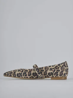 Ballerine tacco 1cm camoscio multicolor