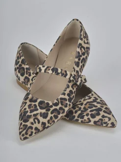 Ballerine tacco 1cm camoscio multicolor