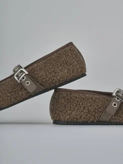 Ballerine tacco 1cm camoscio beige