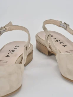 Ballerine tacco 1cm camoscio beige