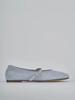 Ballerine tacco 1cm camoscio jeans