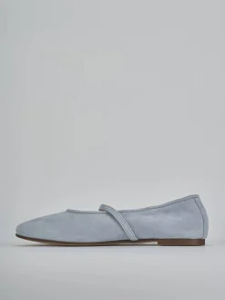 Ballerine tacco 1cm camoscio jeans