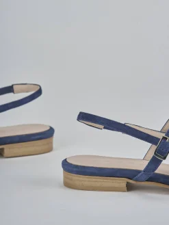 Ballerine tacco 1cm camoscio blu