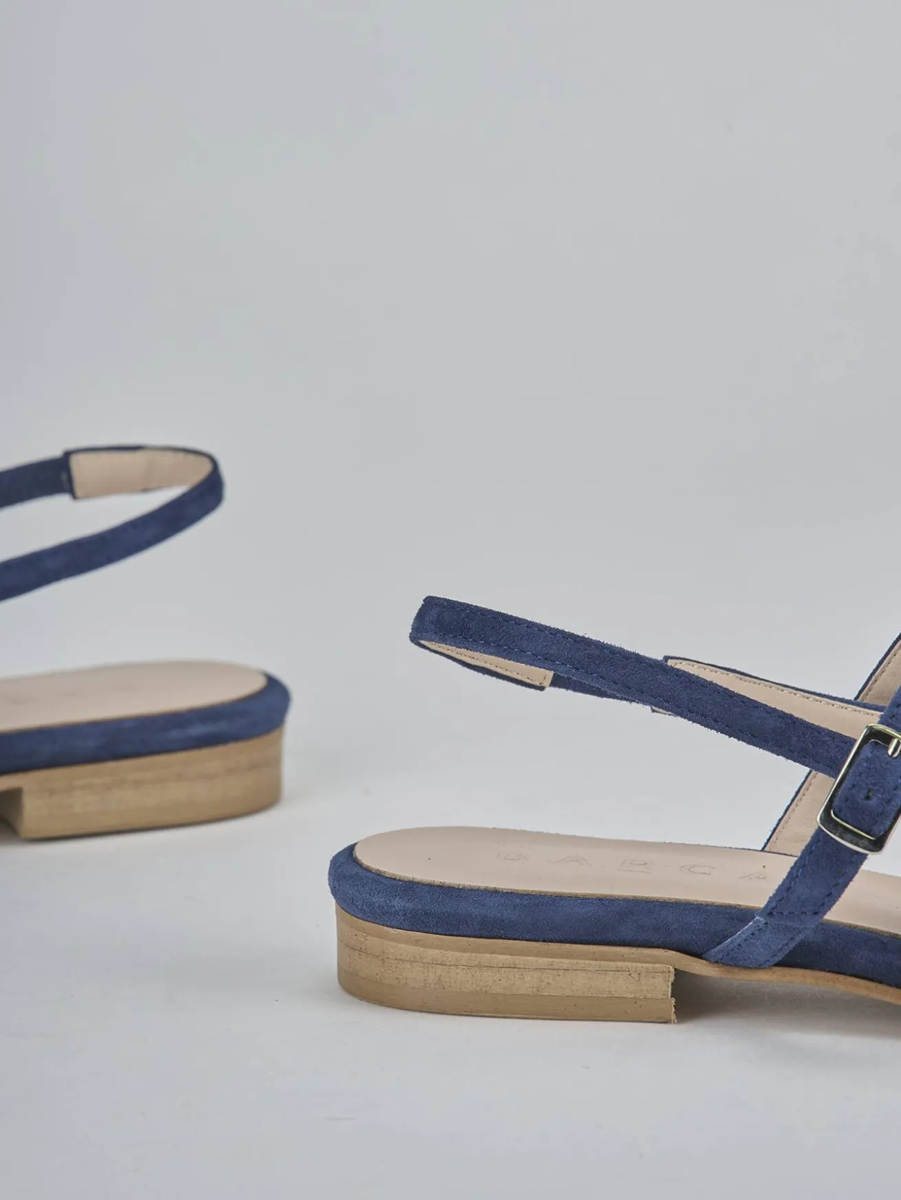 Ballerine tacco 1cm camoscio blu