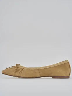 Ballerine tacco 1cm camoscio marrone