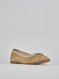 Ballerine tacco 1cm camoscio marrone