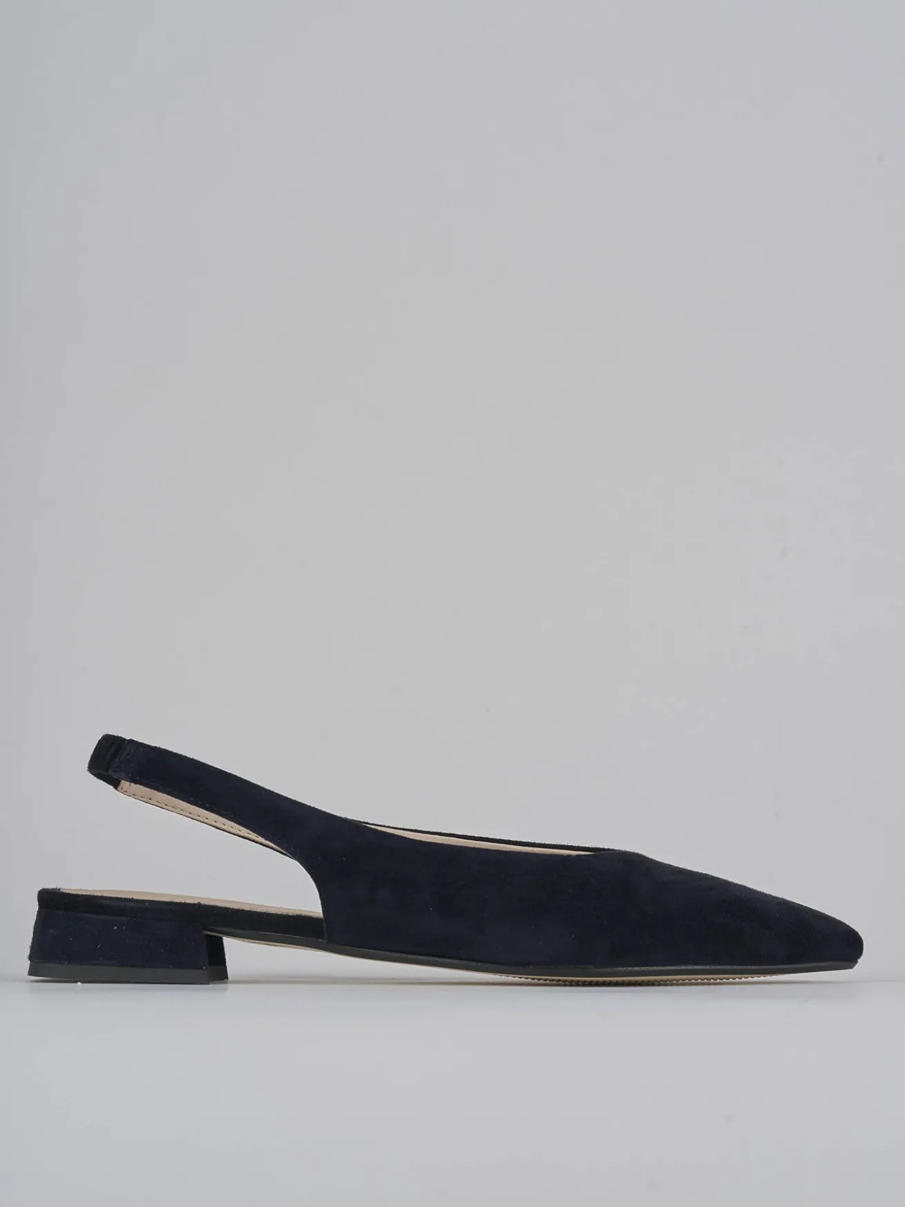 Ballerine tacco 1cm camoscio blu