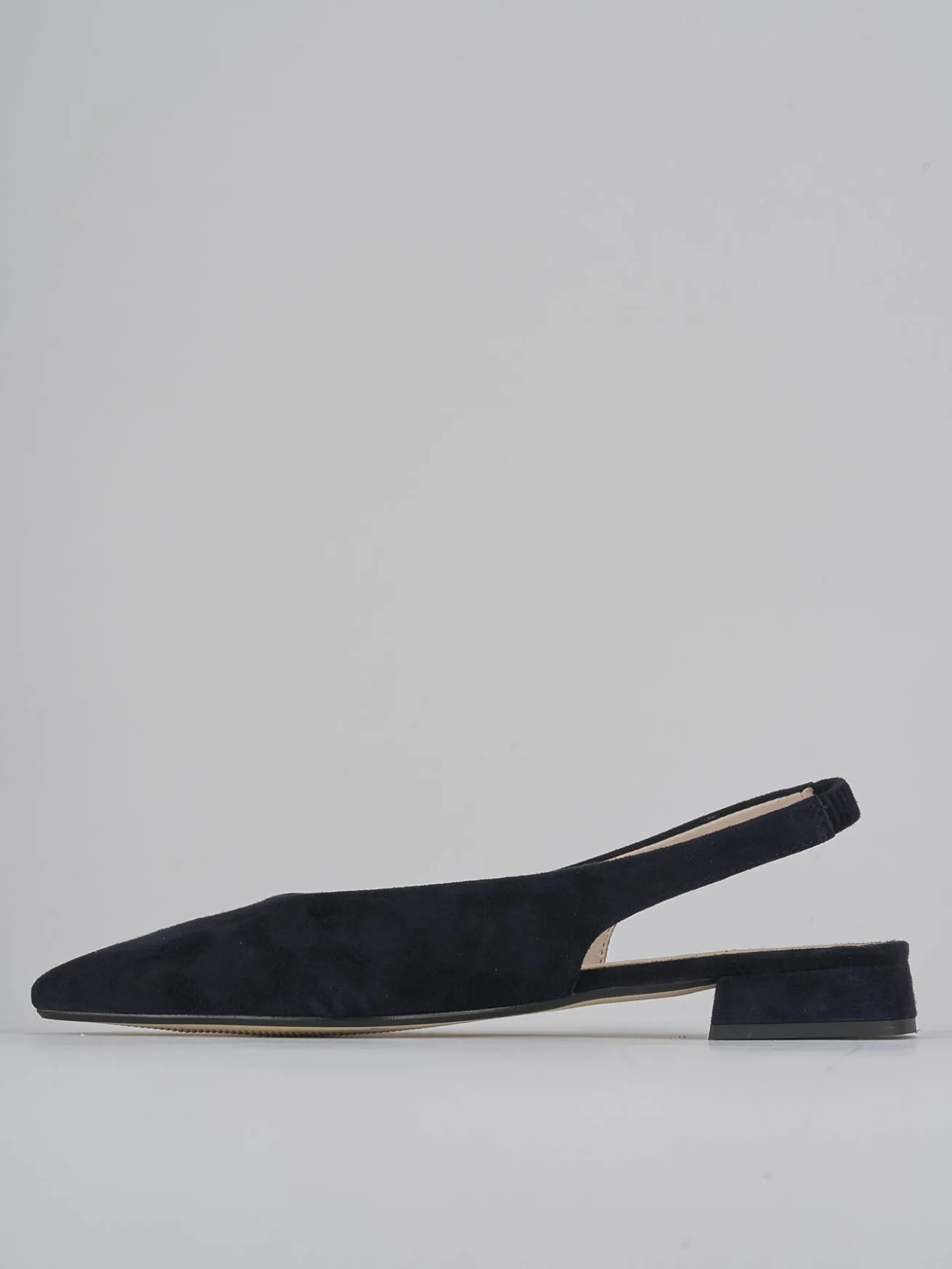 Ballerine tacco 1cm camoscio blu