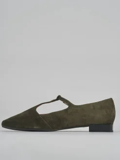 Ballerine tacco 1cm camoscio verde