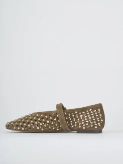 Ballerine tacco 1cm camoscio beige