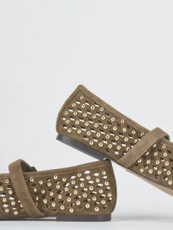 Ballerine tacco 1cm camoscio beige