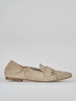 Ballerine tacco 1cm camoscio marrone