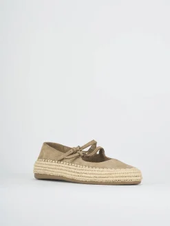 Ballerine tacco 1cm camoscio beige