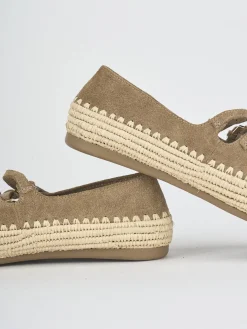 Ballerine tacco 1cm camoscio beige