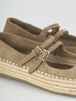 Ballerine tacco 1cm camoscio beige