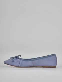 Ballerine tacco 1cm camoscio jeans