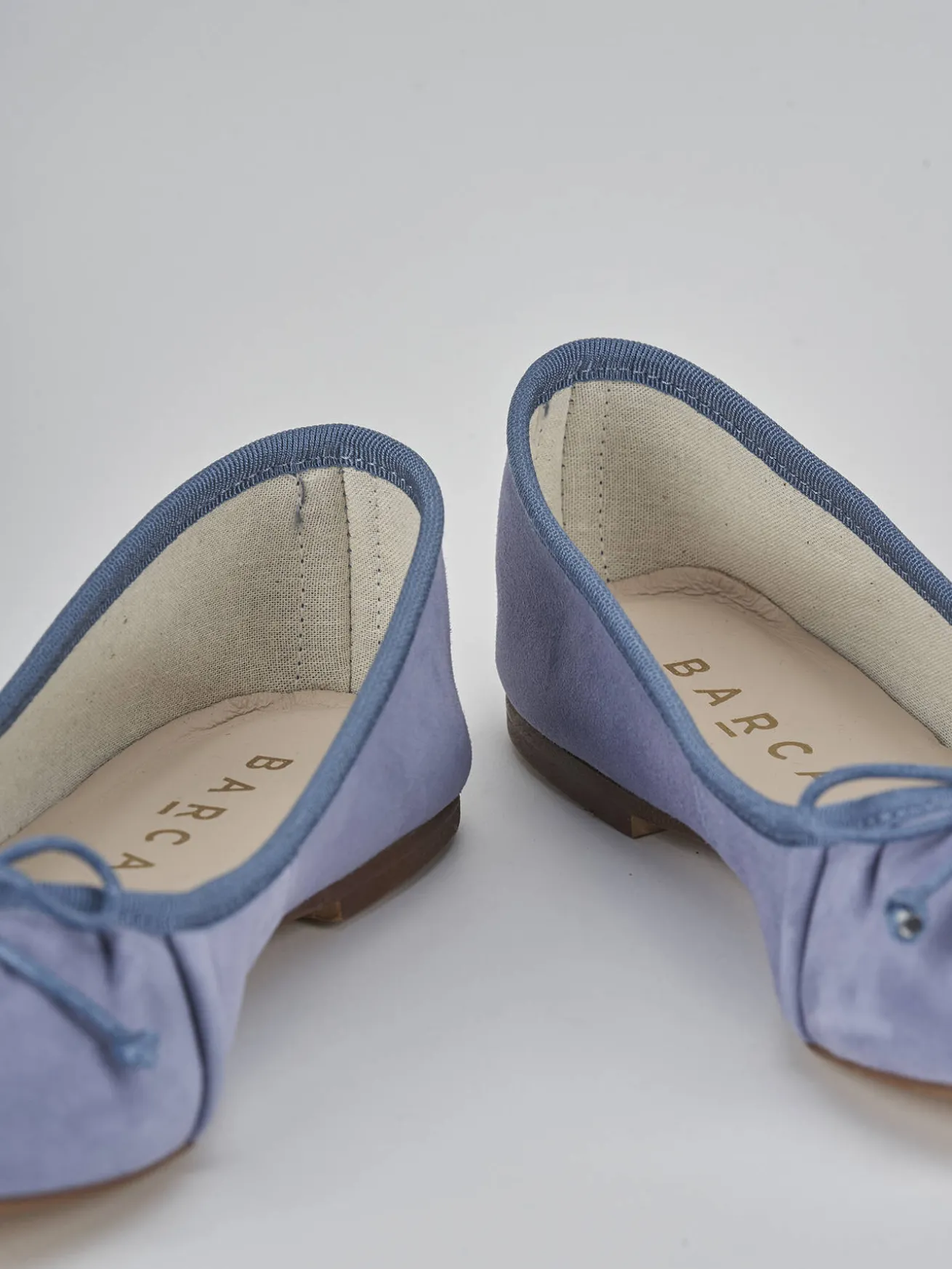 Ballerine tacco 1cm camoscio jeans