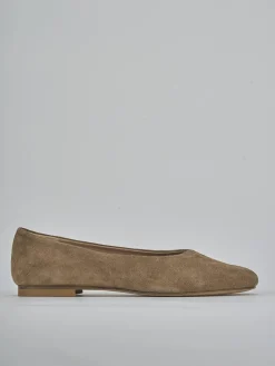 Ballerine tacco 1cm camoscio marrone