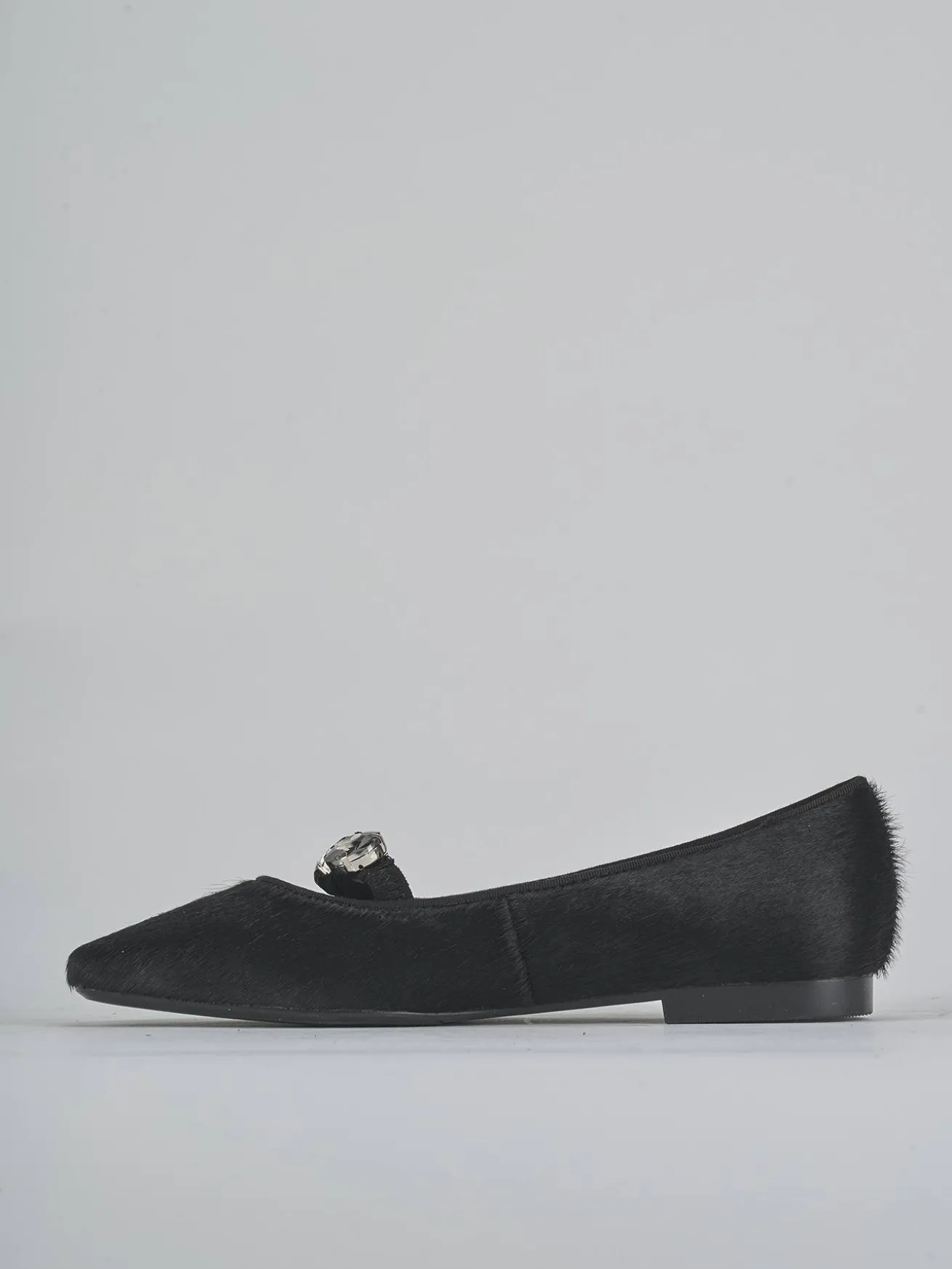Ballerine tacco 1cm cavallino nero