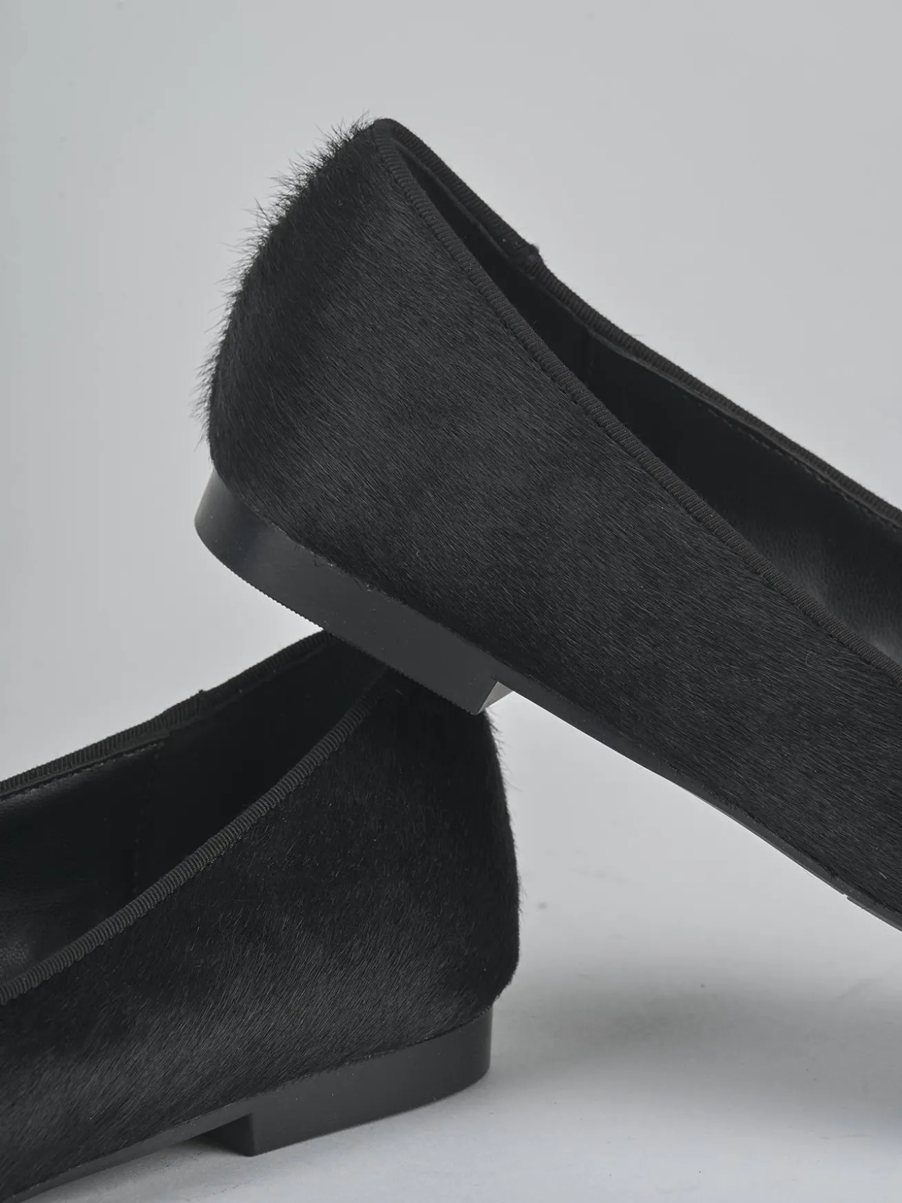 Ballerine tacco 1cm cavallino nero