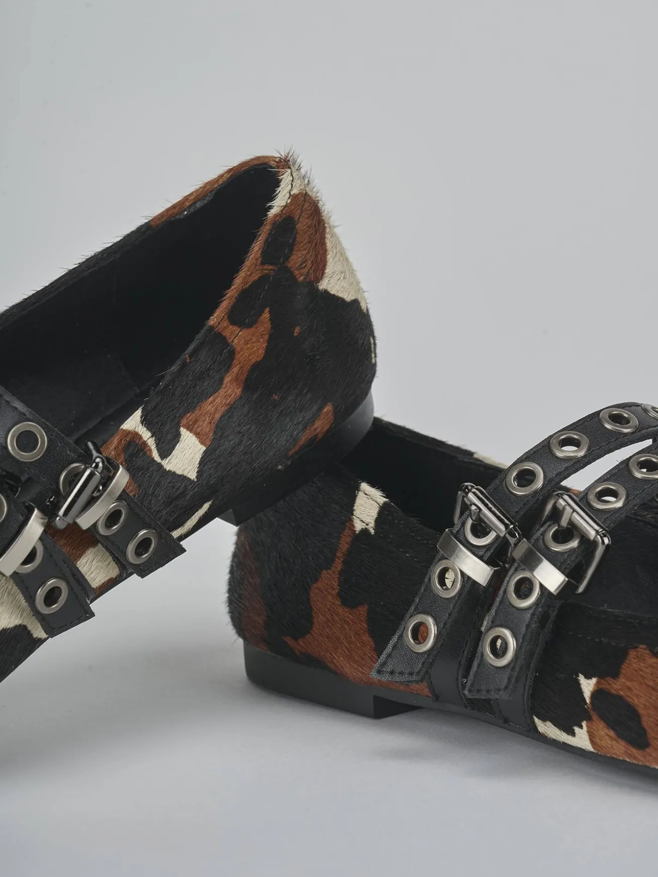 Ballerine tacco 1cm cavallino multicolor