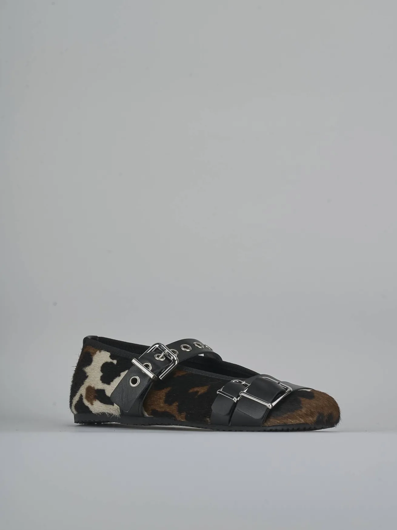 Ballerine tacco 1cm cavallino bianco