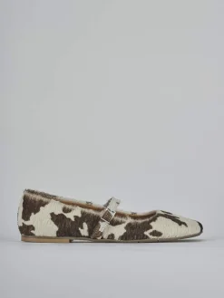 Ballerine tacco 1cm cavallino bianco