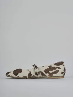 Ballerine tacco 1cm cavallino bianco