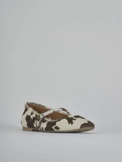 Ballerine tacco 1cm cavallino bianco