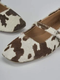 Ballerine tacco 1cm cavallino bianco