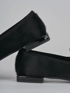 Ballerine tacco 1cm cavallino nero