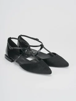 Ballerine tacco 1cm cavallino nero
