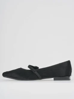 Ballerine tacco 1cm cavallino nero