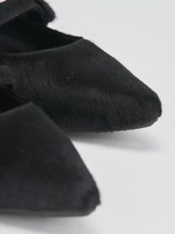 Ballerine tacco 1cm cavallino nero