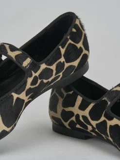 Ballerine tacco 1cm cavallino giraffa