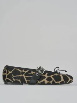 Ballerine tacco 1cm cavallino giraffa