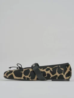 Ballerine tacco 1cm cavallino giraffa