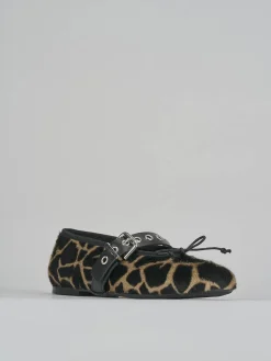 Ballerine tacco 1cm cavallino giraffa