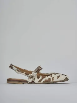 Ballerine tacco 1cm cavallino bianco