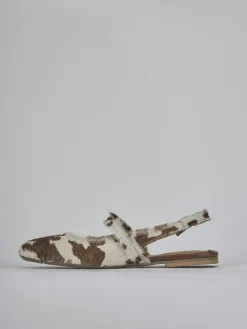 Ballerine tacco 1cm cavallino bianco