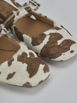 Ballerine tacco 1cm cavallino bianco