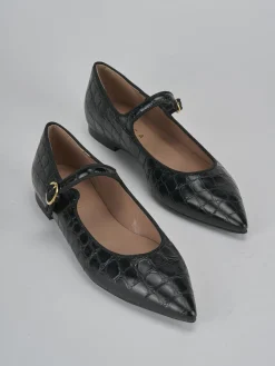 Ballerine tacco 1cm cocco nero