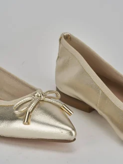 Ballerine tacco 1cm laminato oro