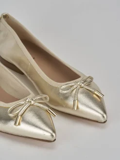 Ballerine tacco 1cm laminato oro