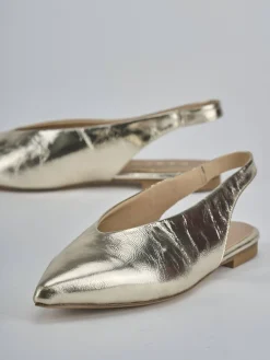 Ballerine tacco 1cm laminato oro