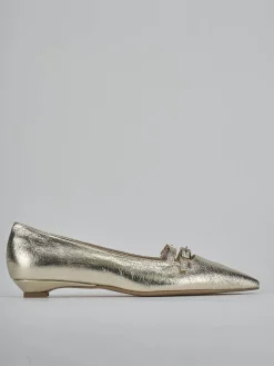 Ballerine tacco 2cm laminato oro