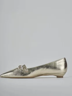 Ballerine tacco 2cm laminato oro