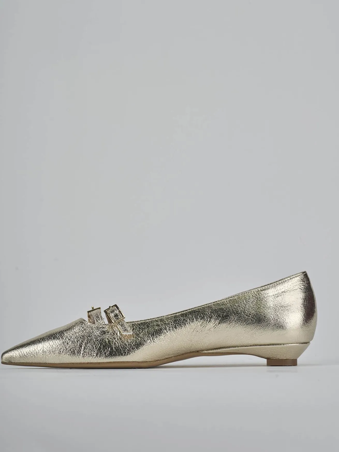 Ballerine tacco 2cm laminato oro